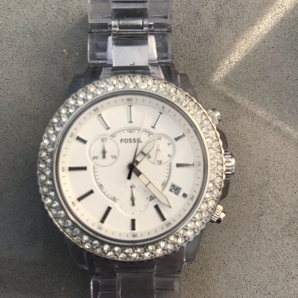 Fossil Woman Watch Clear band
